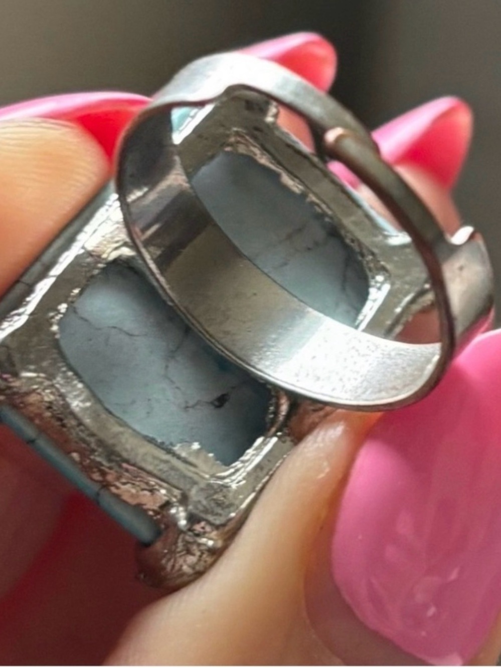 Turquoise Stone Adjustable Ring - Picture 3 of 5